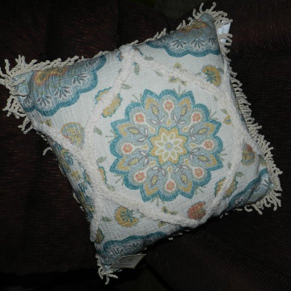 Mosaic Decorative Throw Pillows 20"x20" & Pillow cases Boho Chic  NWT/NEW! - Picture 1 of 14